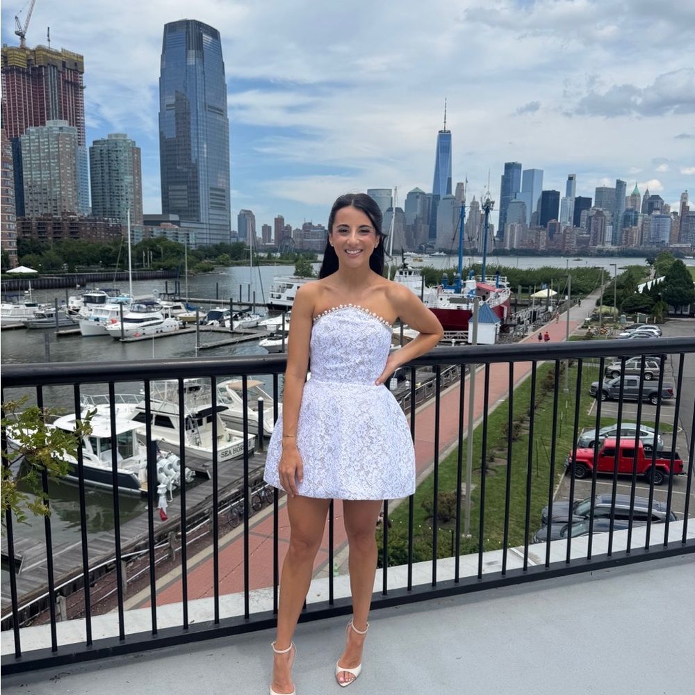 White Strapless Rebecca Tembo dress